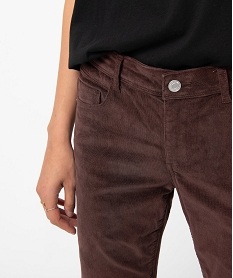 pantalon femme en velours coupe slim brun pantalonsC859101_2