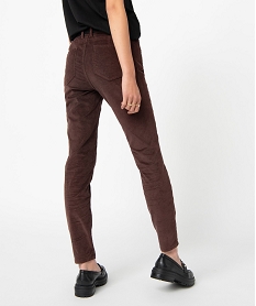 pantalon femme en velours coupe slim brun pantalonsC859101_3