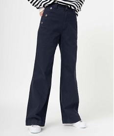 pantalon femme a pont coupe large - lulucastagnette bleu pantalonsC859301_1