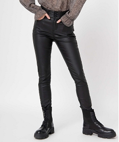 pantalon femme en toile enduite taille haute noir pantalonsC859401_1