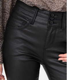 pantalon femme en toile enduite taille haute noir pantalons femme