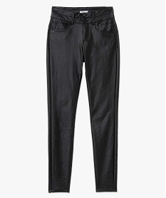 pantalon femme en toile enduite taille haute noir pantalonsC859401_4
