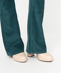 pantalon femme en velours cotele coupe bootcut vert pantalonsC859501_2