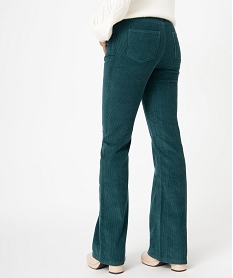 pantalon femme en velours cotele coupe bootcut vert pantalonsC859501_3