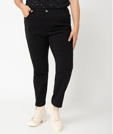 GEMO Pantacourt femme grande taille en toile extensible noir standard