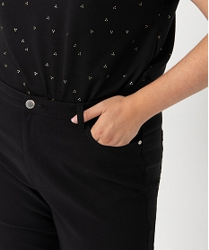 pantacourt femme grande taille en toile extensible noir standard pantacourtsC860101_2
