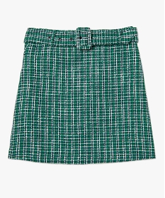 jupe femme aspect tweed avec ceinture a boucle vertC860601_4