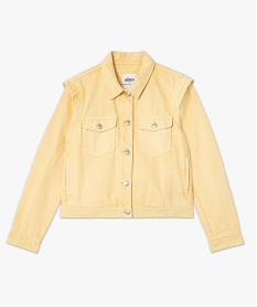 veste femme en denim a epaulettes jaune vestesC862301_4