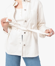 veste femme forme chemise avec ceinture beige vestesC862701_2