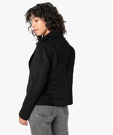 blouson esprit motard en suedine femme noir standard vestesC863101_3