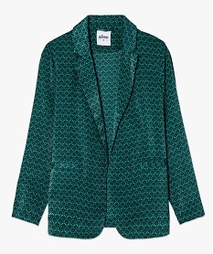 veste blazer femme imprimee en matiere satinee vert vestesC864201_4