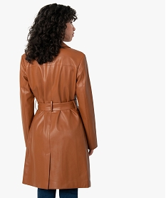 trench femme en synthetique imitation cuir orange vestesC864401_3