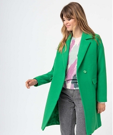 manteau femme fermeture croisee fermeture bouton vert manteauxC865301_1