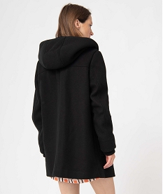 manteau femme a capuche doublee sherpa noir manteauxC865901_3