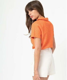 polo femme a petits carreaux orange blousesC867701_3