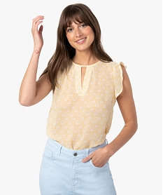 blouse femme sans manches avec fente sur le decollete imprime blousesC868501_1