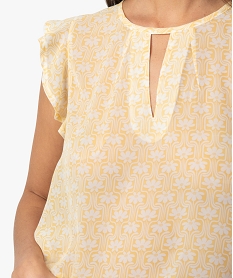 blouse femme sans manches avec fente sur le decollete imprime blousesC868501_2