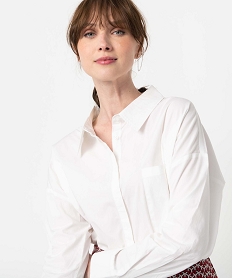 chemise femme coupe oversize avec poche poitrine blanc chemisiersC869001_2