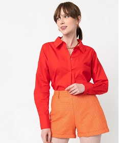 chemise femme coupe oversize avec poche poitrine rouge chemisiersC869101_1