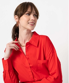 chemise femme coupe oversize avec poche poitrine rouge chemisiersC869101_2