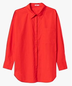 chemise femme coupe oversize avec poche poitrine rouge chemisiersC869101_4