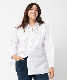 chemise femme grande taille en coton blancC869301_1