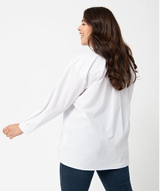 chemise femme grande taille en coton blanc chemisiers et blousesC869301_3