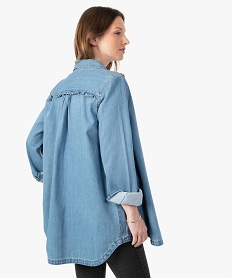 chemise de grossesse en jean avec details fronces bleu chemisiers et blousesC869901_3