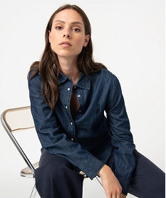 chemise en jean femme a manches longues - lulucastagnette bleu chemisiersC870101_1