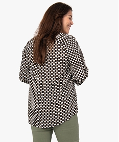 blouse femme grande taille imprimee a manches 34 blanc chemisiers et blousesC870501_3