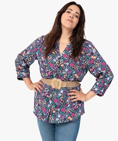 blouse femme grande taille imprimee a rayures pailletees imprime chemisiers et blousesC871601_1