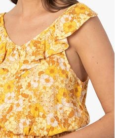 robe femme avec col v a volant imprimeC873501_2