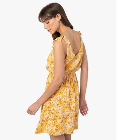 robe femme avec col v a volant imprimeC873501_3