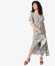 robe femme longue imprimee a manches courtes imprimeC873801_1
