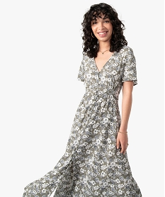 robe femme longue imprimee a manches courtes imprimeC873801_2