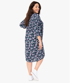 robe femme grande taille imprimee a smocks et manches 34 imprimeC874001_3