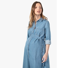 robe de grossesse en jean a manches longues bleuC874901_2