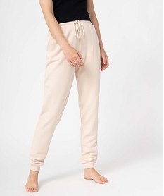 pantalon de jogging femme molletonne beige pantalonsC875701_2