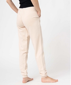 pantalon de jogging femme molletonne beige pantalonsC875701_3