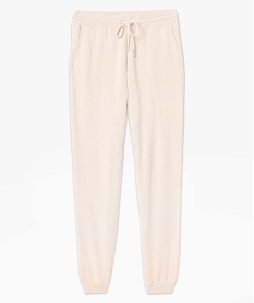 pantalon de jogging femme molletonne beige pantalonsC875701_4