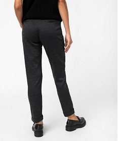 pantalon femme en maille extensible a micro motifs imprime pantalonsC875901_3