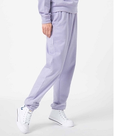 pantalon de jogging femme avec interieur molletonne violet pantalonsC876101_1