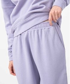 pantalon de jogging femme avec interieur molletonne violet pantalonsC876101_2
