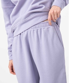 pantalon de jogging femme avec interieur molletonne violetC876101_2