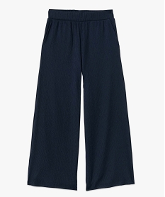 pantacourt femme ample en maille texturee extensible bleu pantacourtsC876401_4