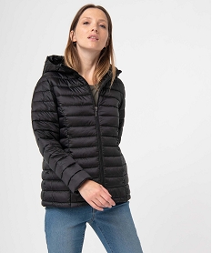 GEMO Doudoune à capuche rembourrage fin femme noir standard