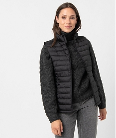 GEMO Doudoune sans manches avec col montant femme noir standard