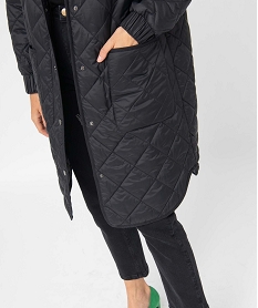 manteau femme a capuche matelassage fin noir vestesC879201_2