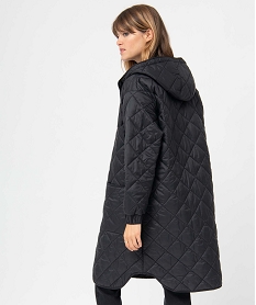 manteau femme a capuche matelassage fin noir vestesC879201_3