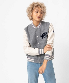 blouson femme bi-matieres - camps united gris vestesC879401_2
